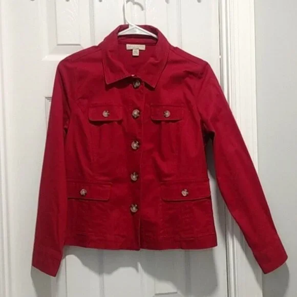 Appleseed's Red Utility Button Up Jacket - Picture 5 of 14
